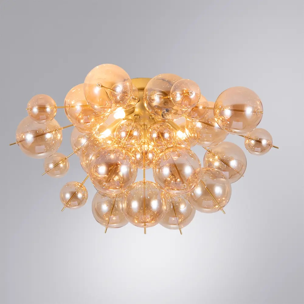 Фото 2 Люстра потолочная Arte Lamp Molecule Ar_a8313pl-5go 5 ламп 3 м² цвет золото Фото 2 Люстра потолочная Arte Lamp Molecule Ar_a8313pl-5go 5 ламп 3 м² цвет золото