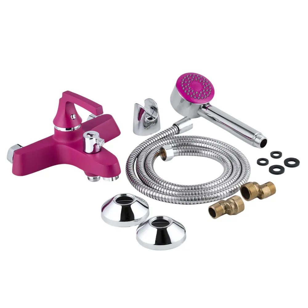 Фото 5 Смеситель для ванны POTATO P30229-16 гламур с коротким изливом, душевой лейкой и переключателем для душа цвет хром Фото 5 Смеситель для ванны POTATO P30229-16 гламур с коротким изливом, душевой лейкой и переключателем для душа цвет хром