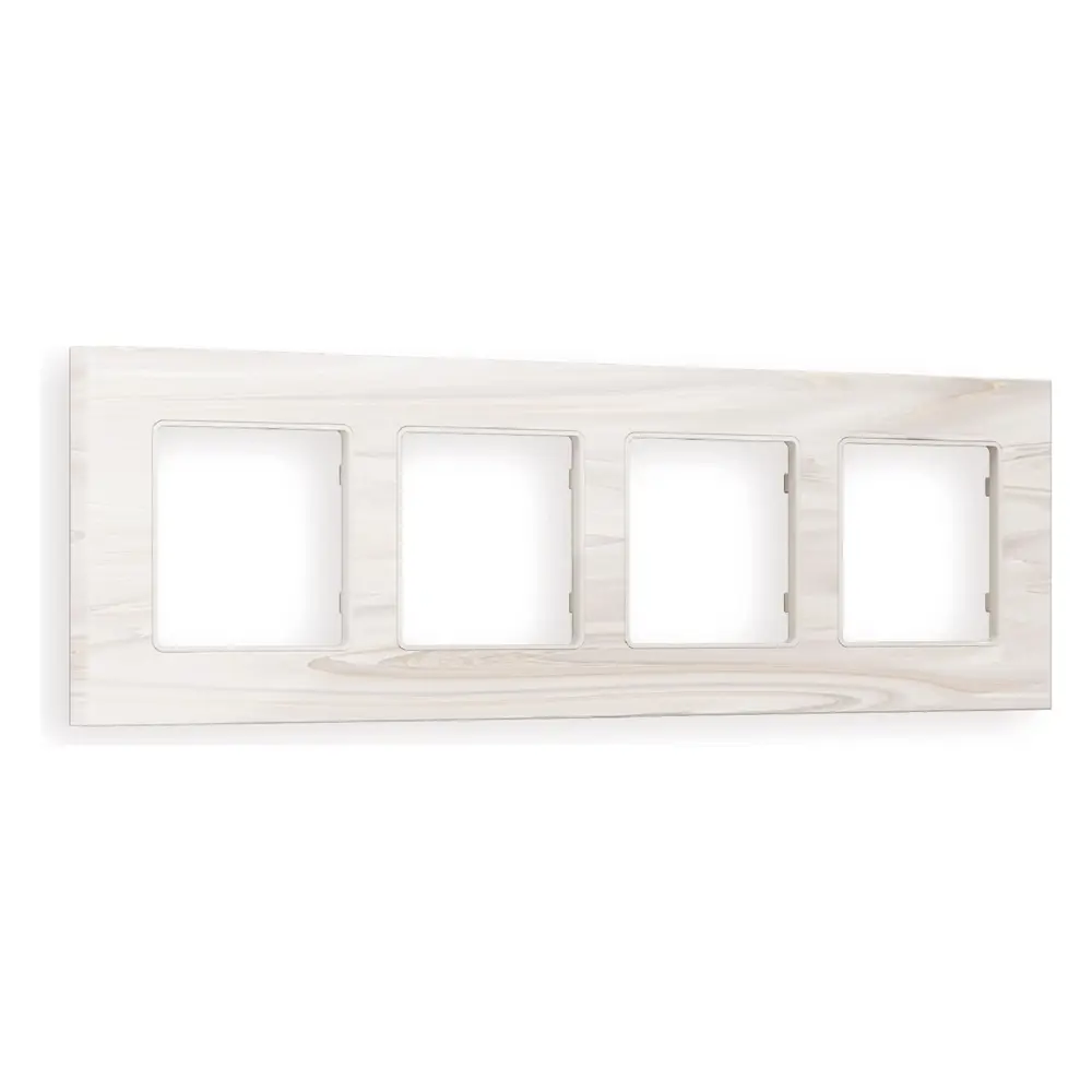 Фото Рамка для розеток и выключателей Ambrella volt Alfa Grand AF930304 4 поста цвет бежевый мрамор