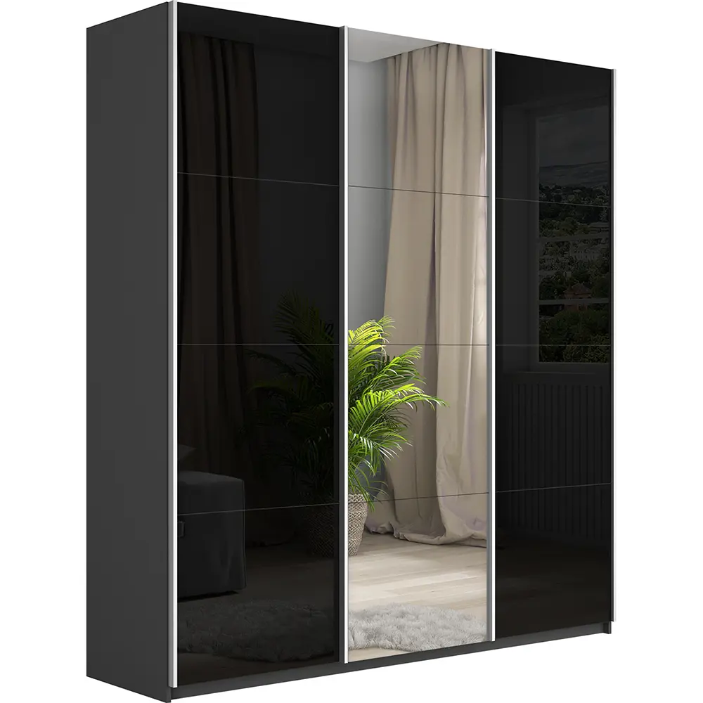 Фото 3 Шкаф-купе Мебельная компания е1 500298 230x180x57 см 10 полок ЛДСП цвет серый диамант Фото 3 Шкаф-купе Мебельная компания е1 500298 230x180x57 см 10 полок ЛДСП цвет серый диамант