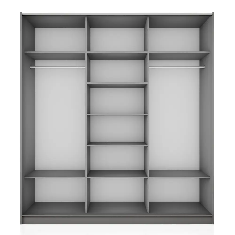 Фото 2 Шкаф-купе Мебельная компания е1 500298 230x180x57 см 10 полок ЛДСП цвет серый диамант Фото 2 Шкаф-купе Мебельная компания е1 500298 230x180x57 см 10 полок ЛДСП цвет серый диамант