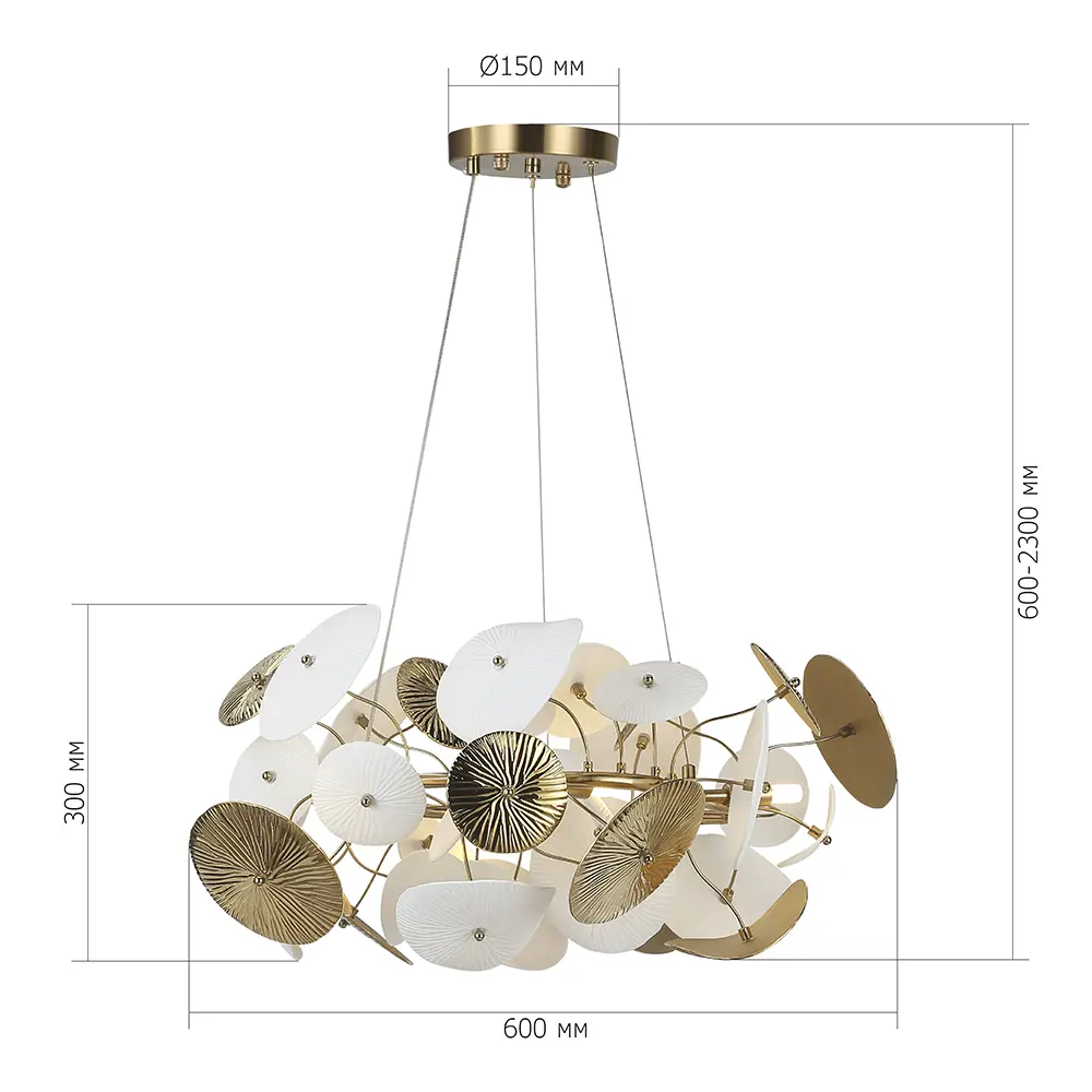 Фото 13 Люстра подвесная светодиодная St luce Dahlia Sl1518.303.06 11 м² теплый белый (желтый) свет цвет латунь Фото 13 Люстра подвесная светодиодная St luce Dahlia Sl1518.303.06 11 м² теплый белый (желтый) свет цвет латунь