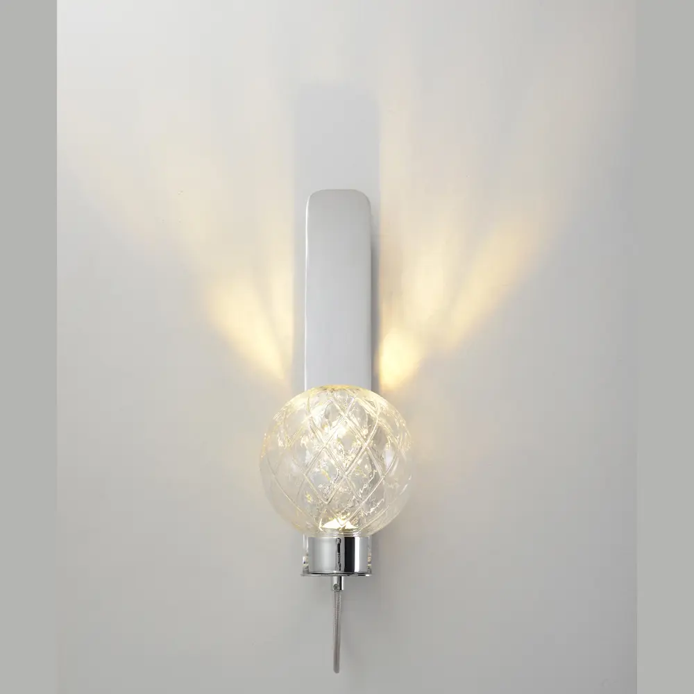 Фото 3 Настенный светильник светодиодный Crystal Lux Bella ap1 chrome с пультом нейтральный белый свет цвет хром
