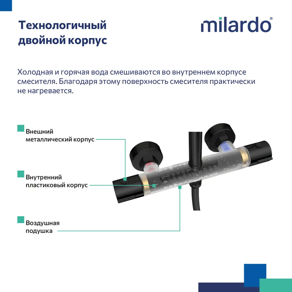 Фото 7 Смеситель термостатический для душа Ideal Spa Milardo ILSBLTHM89 со стойкой и тропической лейкой цвет черный матовый Фото 7 Смеситель термостатический для душа Ideal Spa Milardo ILSBLTHM89 со стойкой и тропической лейкой цвет черный матовый