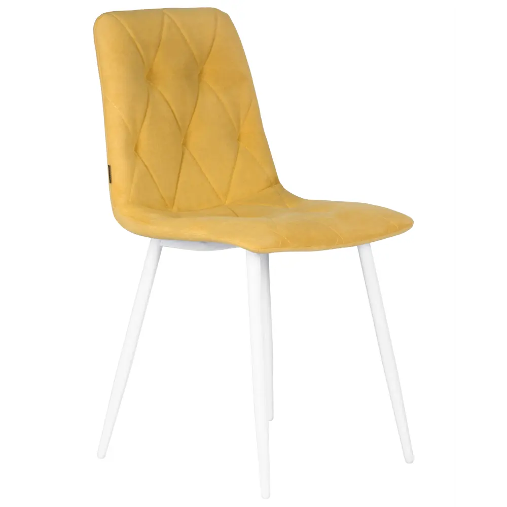 Фото Кухонный стул Dobrin Chilly rombo a006 46x46x55 см велюр цвет горчичный/белый Фото Кухонный стул Dobrin Chilly rombo a006 46x46x55 см велюр цвет горчичный/белый