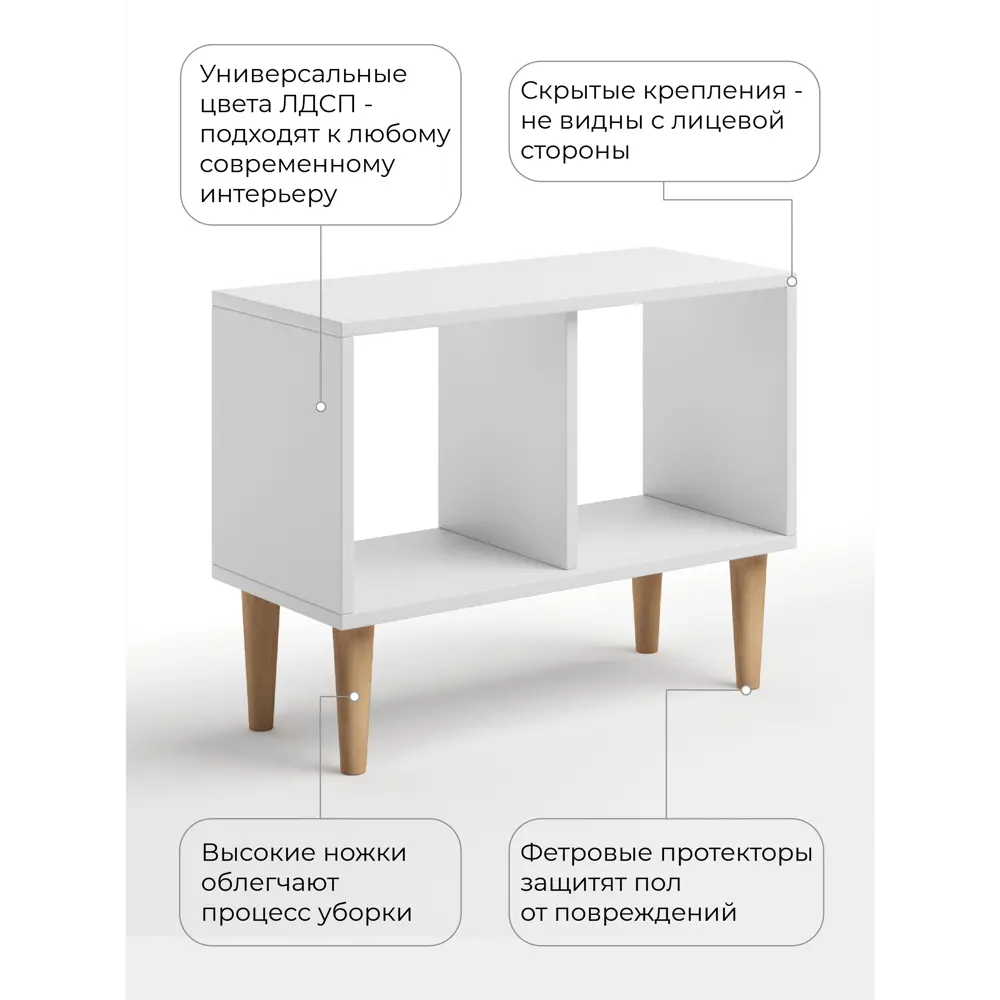 Фото 3 Тумба под телевизор Monofix ТВ-Б-2-3Л 69x53x30 см ЛДСП цвет белый Фото 3 Тумба под телевизор Monofix ТВ-Б-2-3Л 69x53x30 см ЛДСП цвет белый
