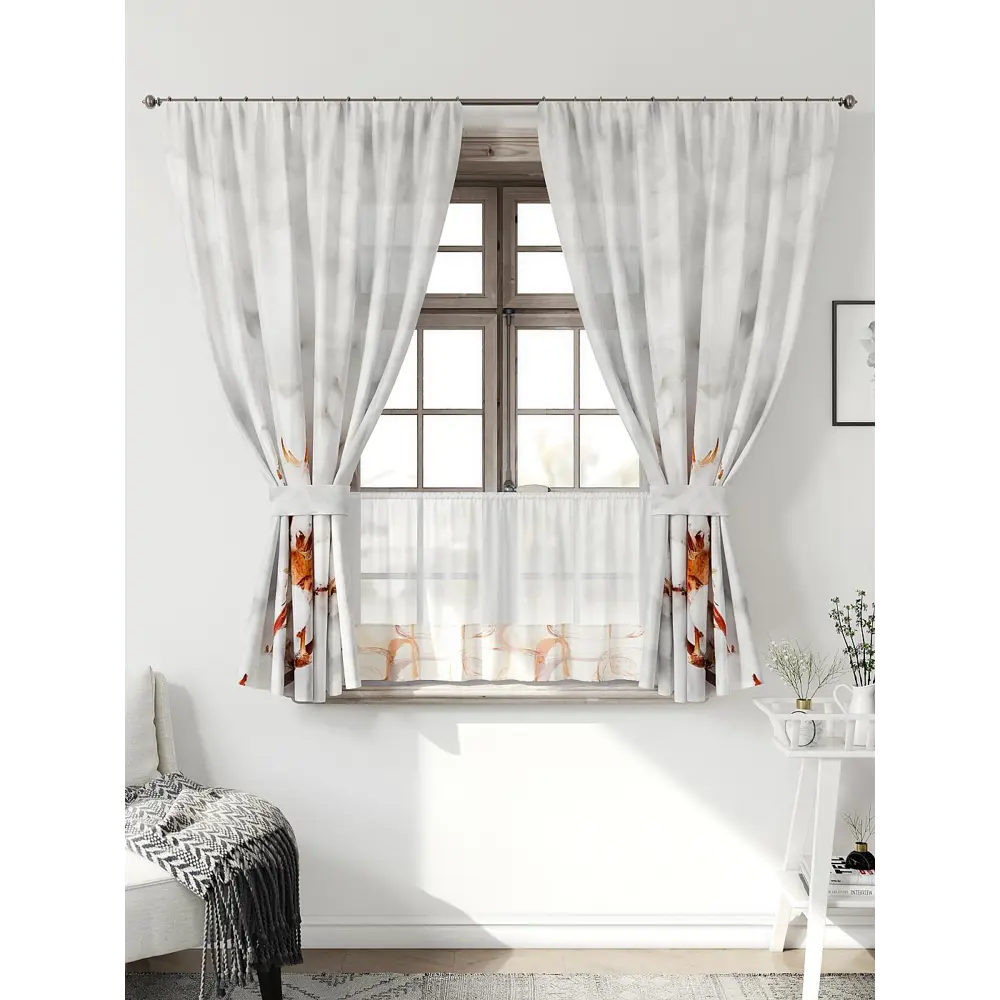 Фото Комплект штор Comfy way Иномик - 66 CW705066-160 на шторной ленте 160x150 см цвет белый Фото Комплект штор Comfy way Иномик - 66 CW705066-160 на шторной ленте 160x150 см цвет белый