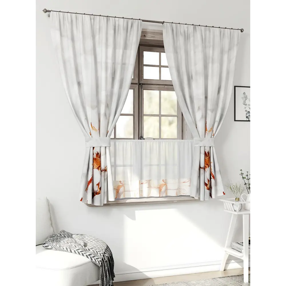 Фото 2 Комплект штор Comfy way Иномик - 66 CW705066-160 на шторной ленте 160x150 см цвет белый Фото 2 Комплект штор Comfy way Иномик - 66 CW705066-160 на шторной ленте 160x150 см цвет белый