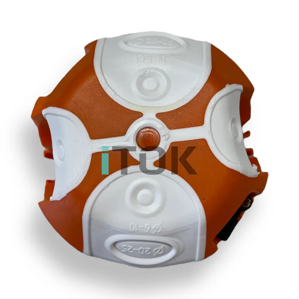 Фото 5 Подрозетник iTOK KU-XL 68-65 M 73x65 мм под гипсокартон с саморезами IP30 цвет оранжевый Фото 5 Подрозетник iTOK KU-XL 68-65 M 73x65 мм под гипсокартон с саморезами IP30 цвет оранжевый