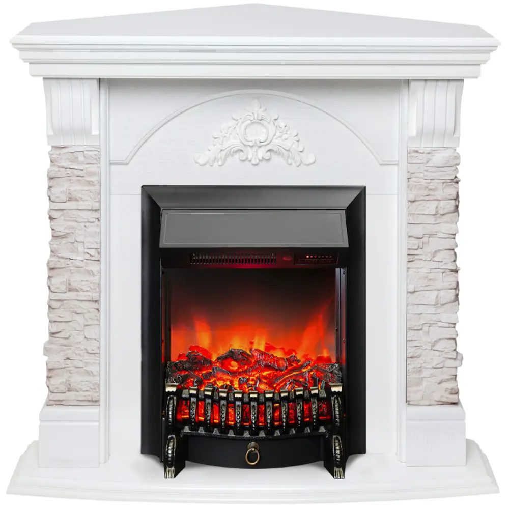 Фото Каминокомплект Realflame Athena Corner с очагом Fobos Lux BL 1600Вт белый Фото Каминокомплект Realflame Athena Corner с очагом Fobos Lux BL 1600Вт белый