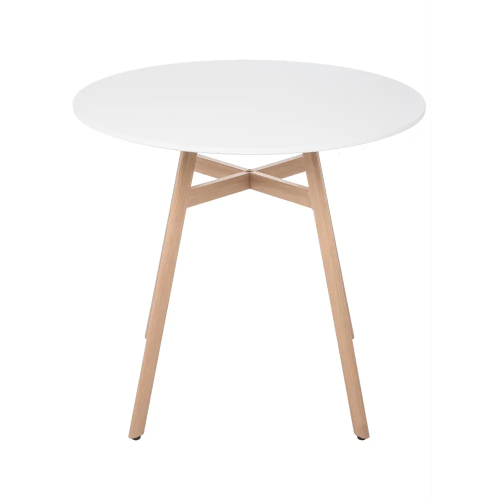 Фото Кухонный стол круглый Woodville Skandi 80x80 см МДФ цвет белый Фото Кухонный стол круглый Woodville Skandi 80x80 см МДФ цвет белый