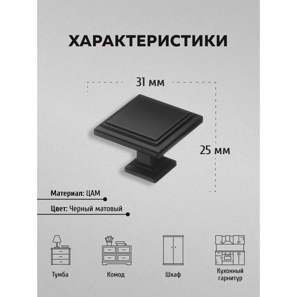 Фото 2 Мебельная ручка-кнопка Kerron RK-105 BL матовый черный 10 шт Фото 2 Мебельная ручка-кнопка Kerron RK-105 BL матовый черный 10 шт