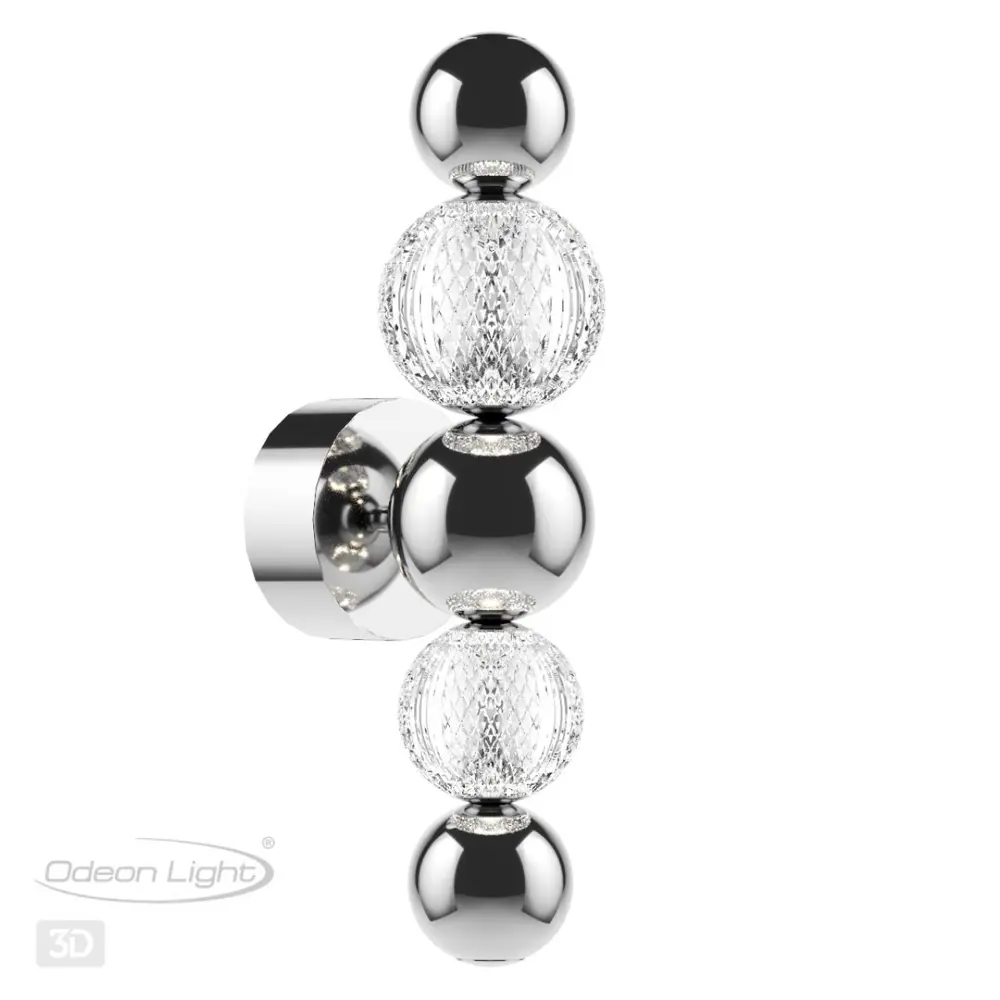Фото 2 Настенный светильник светодиодный Odeon Light Crystal 5007/7wl холодный белый (голубой) свет цвет хром/металл/прозрачный Фото 2 Настенный светильник светодиодный Odeon Light Crystal 5007/7wl холодный белый (голубой) свет цвет хром/металл/прозрачный
