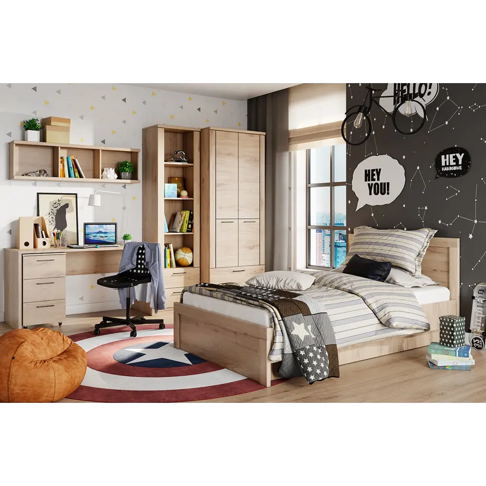 Фото Кровать Anrex Doorset 127.3x89.5x206.9 см ЛДСП цвет дуб Фото Кровать Anrex Doorset 127.3x89.5x206.9 см ЛДСП цвет дуб