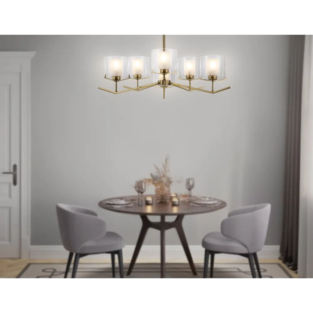 Фото 6 Люстра на штанге Ambrella light High light Lh57008 6 ламп 32 м² цвет белый матовый, латунь Фото 6 Люстра на штанге Ambrella light High light Lh57008 6 ламп 32 м² цвет белый матовый, латунь