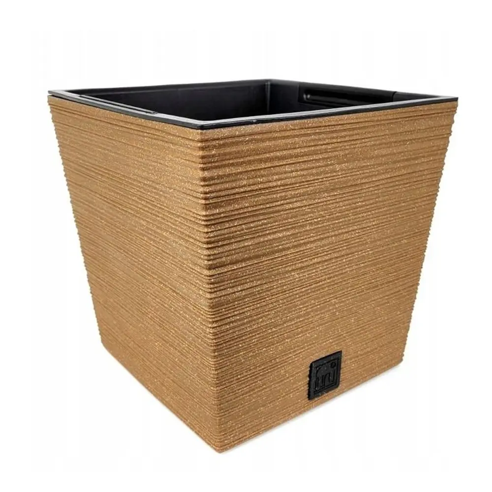 Фото Кашпо Furu case low Prosperplast d 29 см 29.5 см 19 л полипропилен жёлтый/золотой без автополива Фото Кашпо Furu case low Prosperplast d 29 см 29.5 см 19 л полипропилен жёлтый/золотой без автополива