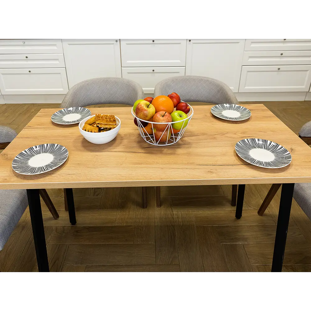 Фото 2 Кухонный стол Diko Loft Delight Dining DL-868241 120х60х75 см цвет дуб золотой Фото 2 Кухонный стол Diko Loft Delight Dining DL-868241 120х60х75 см цвет дуб золотой
