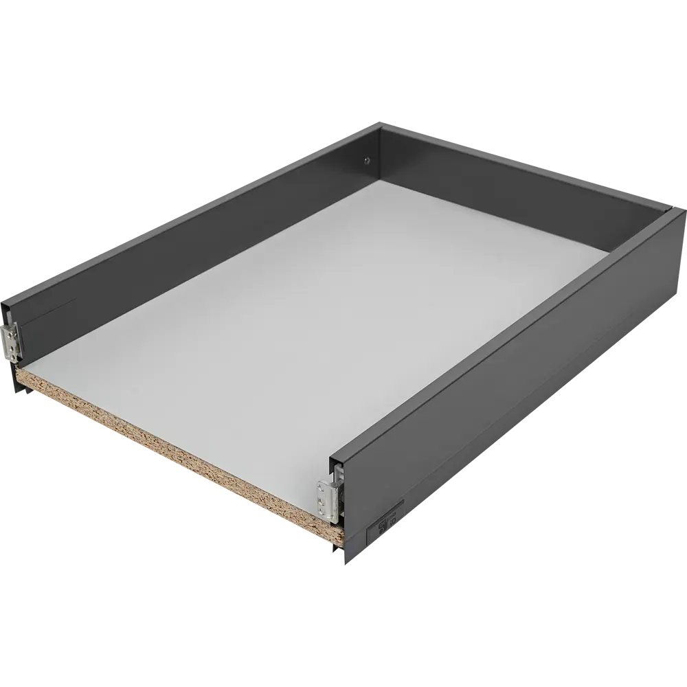 Фото Ящик выдвижной Flowbox 40x10.4x50 см сталь/ЛДСП цвет антрацит Фото Ящик выдвижной Flowbox 40x10.4x50 см сталь/ЛДСП цвет антрацит