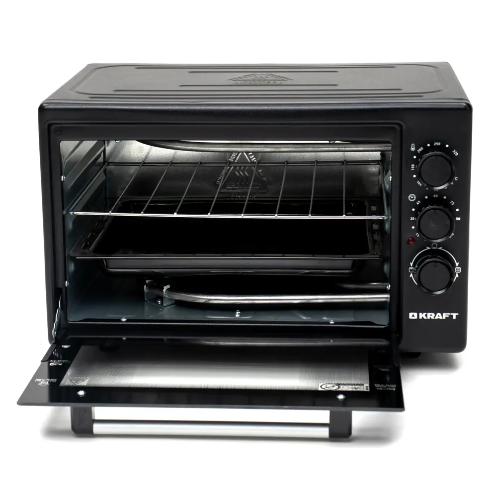 Фото 4 Электропечь 1500 Вт Kraft KF-MO 4500 BL 58.3x33.3x43.3 см цвет черный Фото 4 Электропечь 1500 Вт Kraft KF-MO 4500 BL 58.3x33.3x43.3 см цвет черный