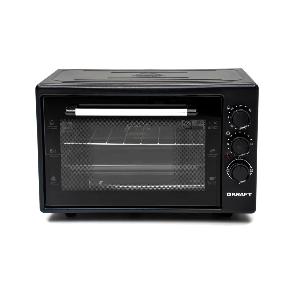 Фото Электропечь 1500 Вт Kraft KF-MO 4500 BL 58.3x33.3x43.3 см цвет черный Фото Электропечь 1500 Вт Kraft KF-MO 4500 BL 58.3x33.3x43.3 см цвет черный