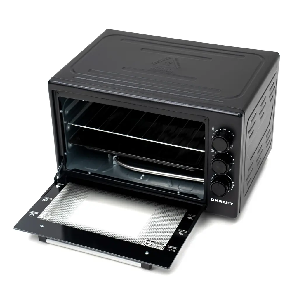 Фото 2 Электропечь 1500 Вт Kraft KF-MO 4500 BL 58.3x33.3x43.3 см цвет черный Фото 2 Электропечь 1500 Вт Kraft KF-MO 4500 BL 58.3x33.3x43.3 см цвет черный