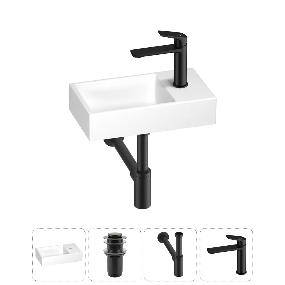 Фото Мини-раковина для ванной или туалета Wellsee WC Area 202011814 с донным клапаном, сифоном и смесителем Фото Мини-раковина для ванной или туалета Wellsee WC Area 202011814 с донным клапаном, сифоном и смесителем