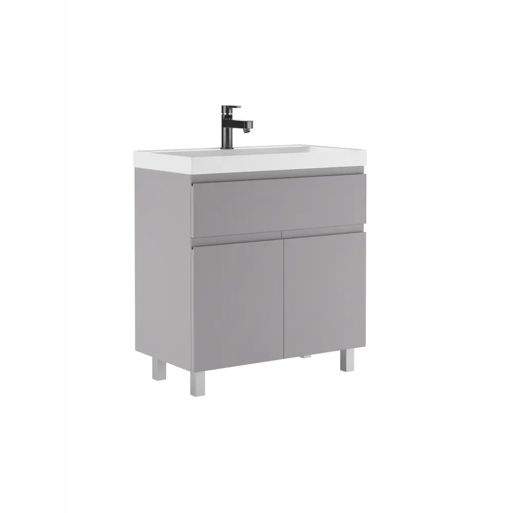 Фото Тумба под раковину напольная Домино DGr2416T 79см цвет светло-серый Фото Тумба под раковину напольная Домино DGr2416T 79см цвет светло-серый