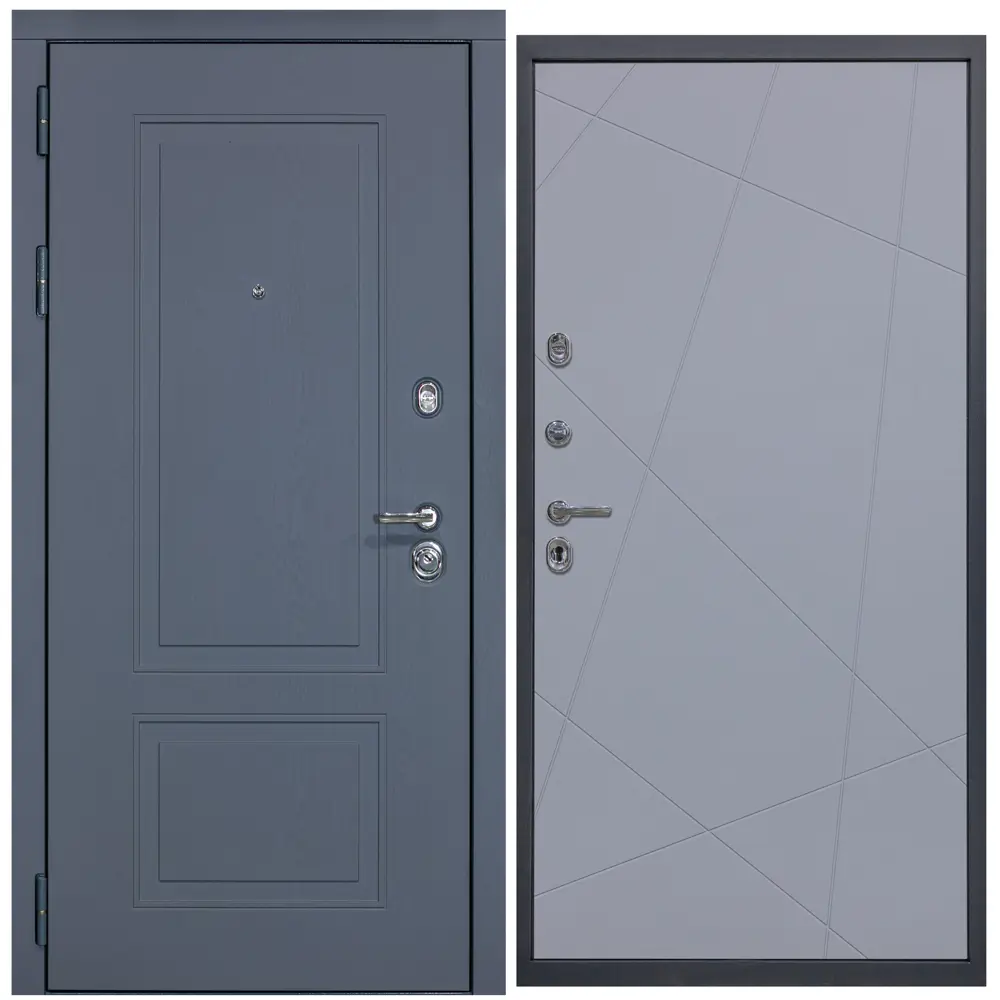 Фото Входная дверь Diva ДХ-38 205x96см левый ясень графит/Д11 силк маус