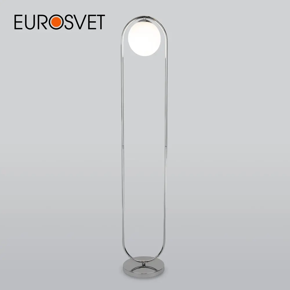 Фото Торшер EUROSVET 01139/1 Ringo цвет хром/белый Фото Торшер EUROSVET 01139/1 Ringo цвет хром/белый