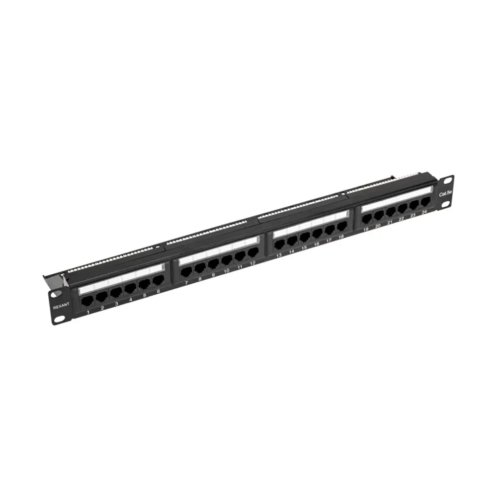Фото 2 Панель коммутационная Rexant Pro с кабельным органайзером 19" 1U 24 порта UTP RJ-45 Cat 5e Фото 2 Панель коммутационная Rexant Pro с кабельным органайзером 19" 1U 24 порта UTP RJ-45 Cat 5e