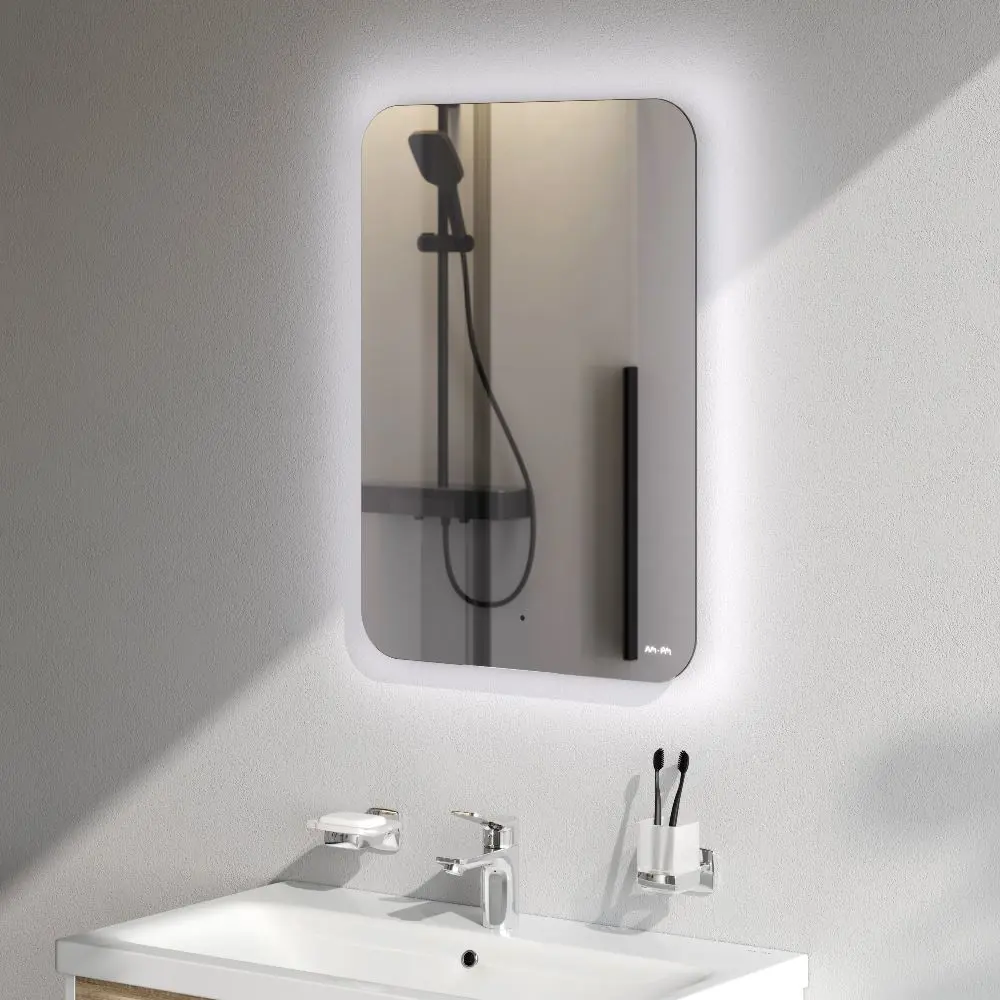 Фото 2 Зеркало для ванной Am.pm X-Joy 50 см интерьерная LED-подсветка по периметру бесконтактный ИК-сенсор Фото 2 Зеркало для ванной Am.pm X-Joy 50 см интерьерная LED-подсветка по периметру бесконтактный ИК-сенсор