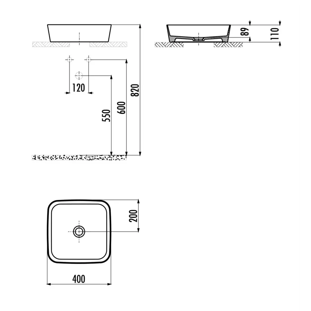 Фото 6 Раковина мебельная Creavit Loop 40см цвет белый LP040-00CB00E-0000