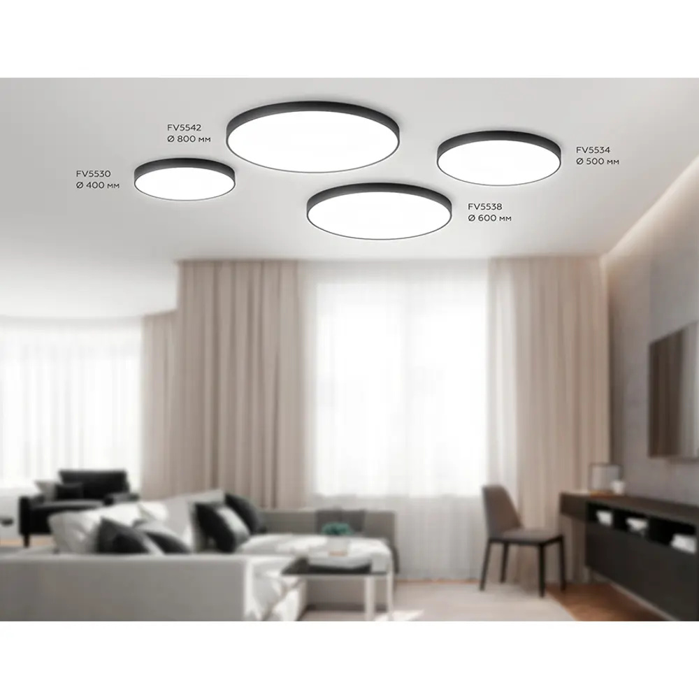 Фото 9 Светильник настенно-потолочный светодиодный Ambrella light Fv5538 14 м² нейтральный белый свет цвет черный Фото 9 Светильник настенно-потолочный светодиодный Ambrella light Fv5538 14 м² нейтральный белый свет цвет черный