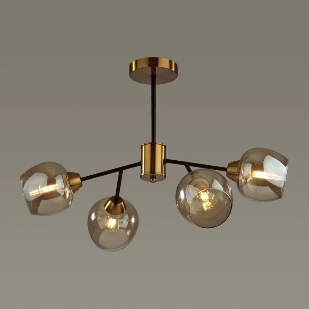 Фото 3 Люстра на штанге Lumion Odell 5649/4c 4 лампы 16 м² цвет черный матовый Фото 3 Люстра на штанге Lumion Odell 5649/4c 4 лампы 16 м² цвет черный матовый