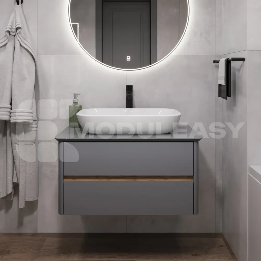 Фото 6 Тумба под раковину MODULEASY 80x45 см MARGO подвесная цвет Gray Ц0000037847 Фото 6 Тумба под раковину MODULEASY 80x45 см MARGO подвесная цвет Gray Ц0000037847