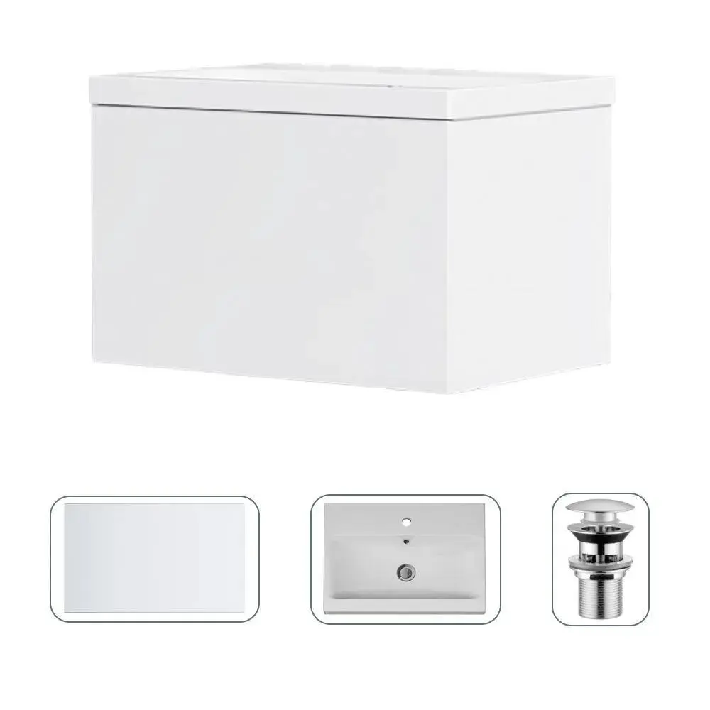 Фото Тумба с раковиной Am.pm M90FHX06021WC060WG-164 Gem 60 см подвесная с донным клапаном 1 ящик цвет белый Фото Тумба с раковиной Am.pm M90FHX06021WC060WG-164 Gem 60 см подвесная с донным клапаном 1 ящик цвет белый