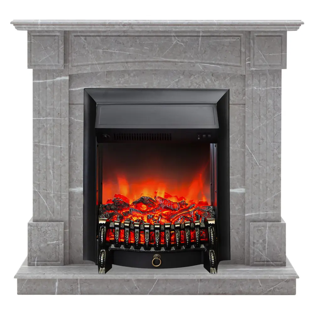 Фото Каминокомплект Realflame Andrea Std Gr-F716 с очагом Fobos-S Lux Bl 750Вт мрамор серый