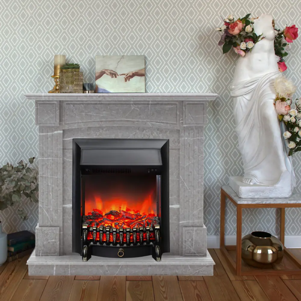Фото 3 Каминокомплект Realflame Andrea Std Gr-F716 с очагом Fobos-S Lux Bl 750Вт мрамор серый