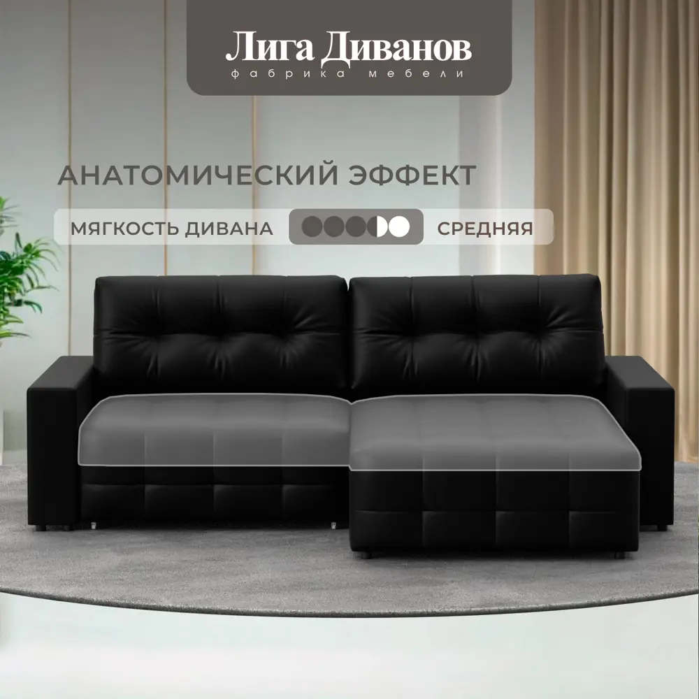 Фото 14 Диван раскладной Лига диванов 234x90x160 см эко-кожа цвет grifon 18 черный Фото 14 Диван раскладной Лига диванов 234x90x160 см эко-кожа цвет grifon 18 черный