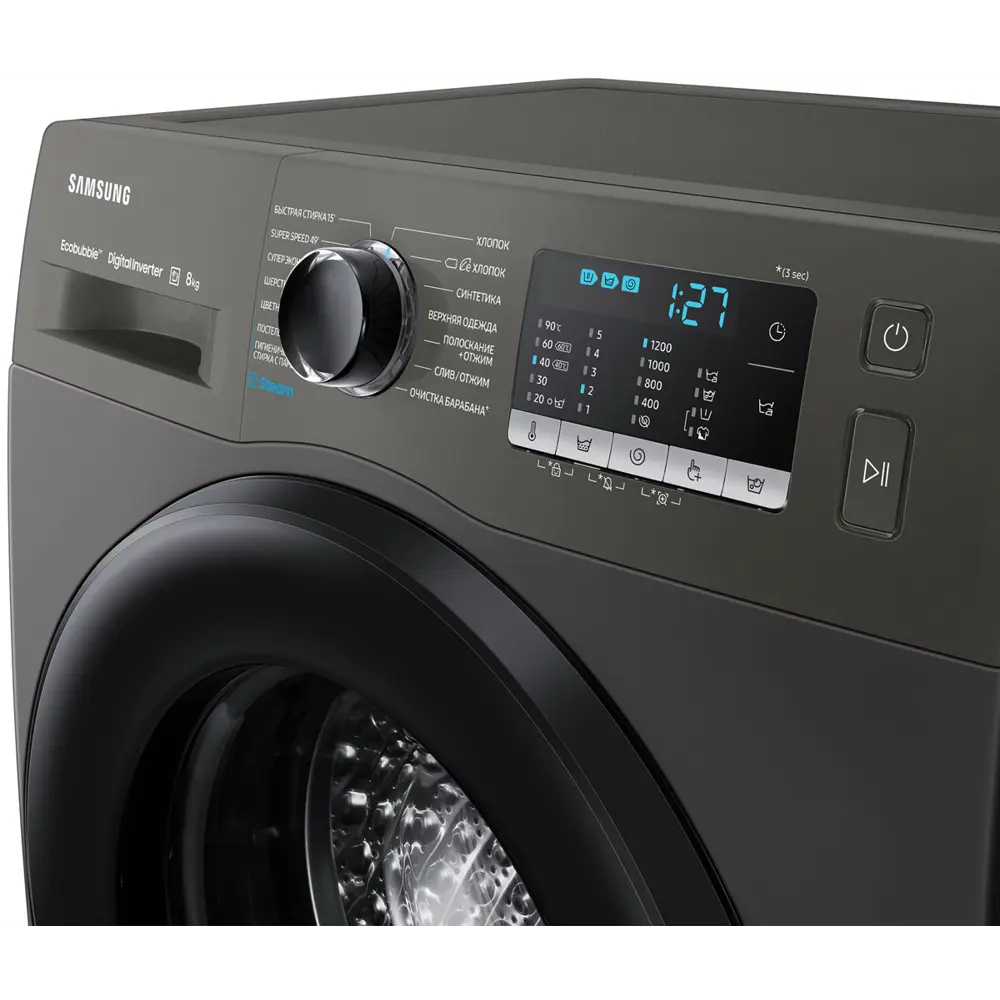Фото 2 Стиральная машина Samsung Ww80agas26axld 60.2x85.2x45.2 см 8 кг цвет темно-серый Фото 2 Стиральная машина Samsung Ww80agas26axld 60.2x85.2x45.2 см 8 кг цвет темно-серый