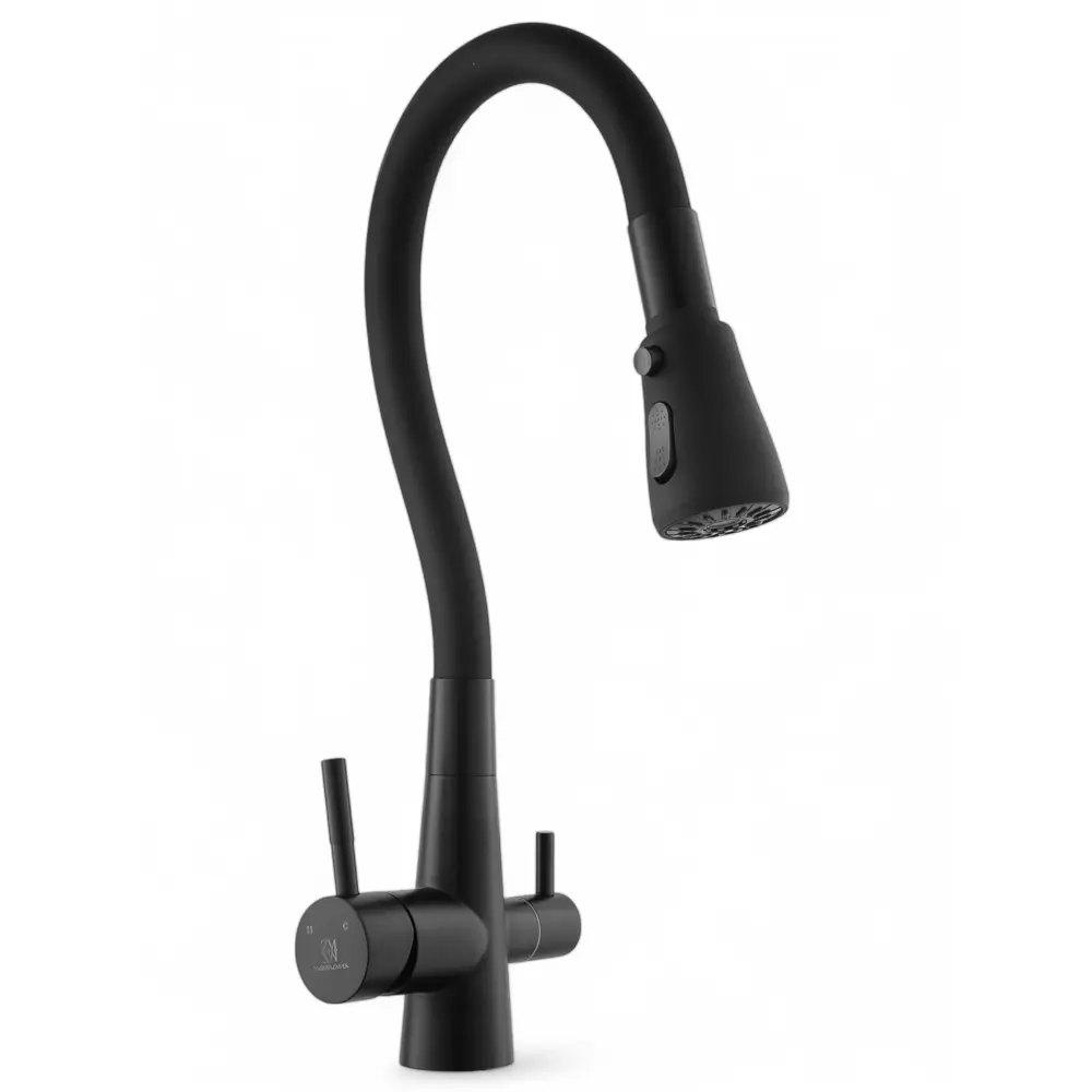 Фото Смеситель для кухни Wasser zimmer ZM-2013-750H гибкий излив 21 см цвет черный Фото Смеситель для кухни Wasser zimmer ZM-2013-750H гибкий излив 21 см цвет черный