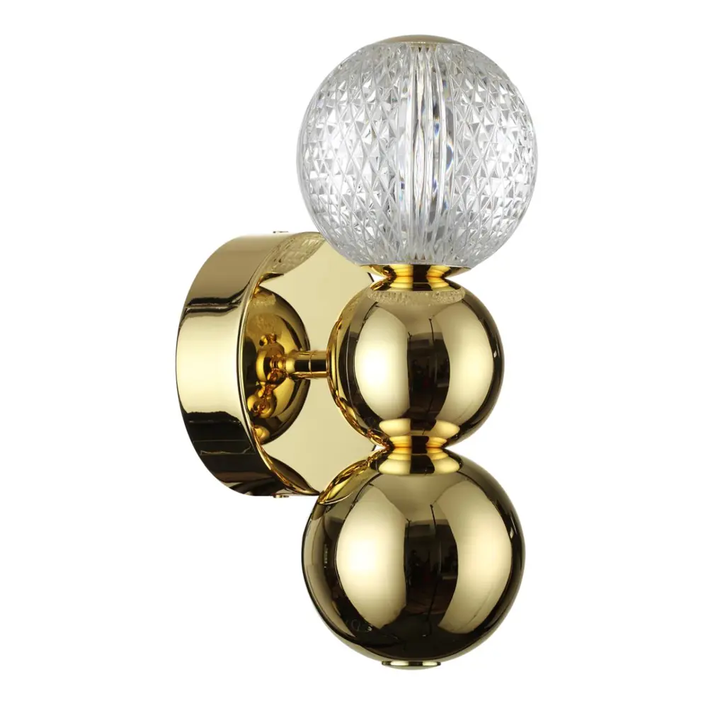 Фото Настенный светильник светодиодный Odeon Light Crystal 5008/4wl холодный белый (голубой) свет цвет металл/золото/прозрачный Фото Настенный светильник светодиодный Odeon Light Crystal 5008/4wl холодный белый (голубой) свет цвет металл/золото/прозрачный