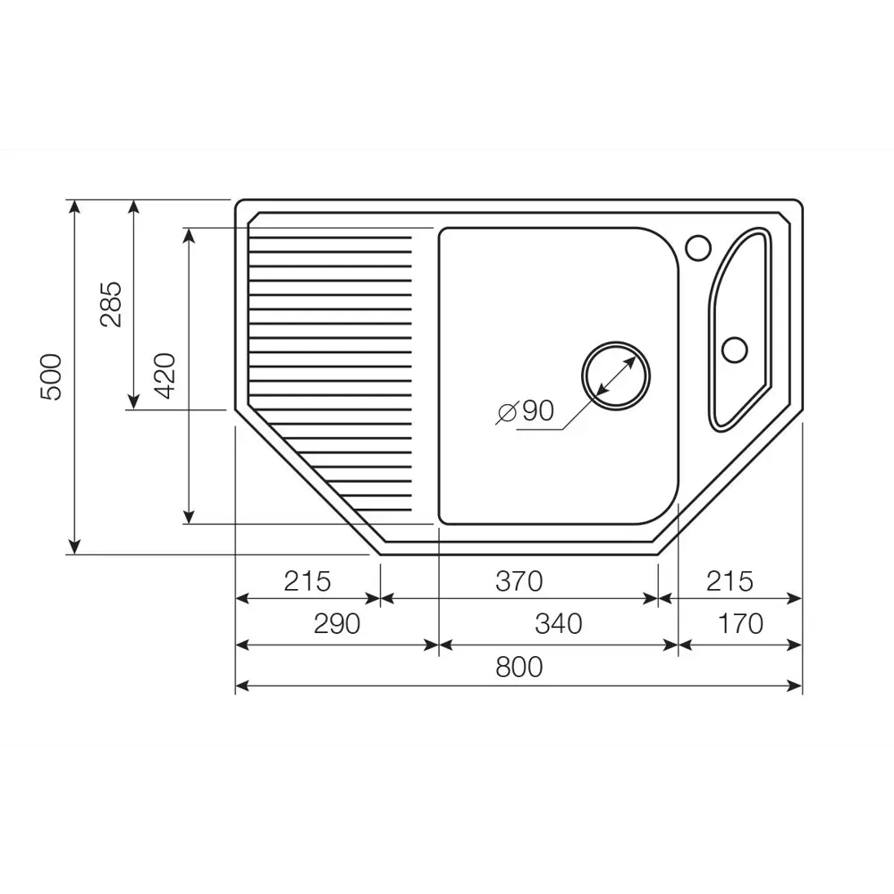 Фото 2 Мойка врезная угловая 50x21x80 см Lava кварц цвет кремовый A.1 CREMA Фото 2 Мойка врезная угловая 50x21x80 см Lava кварц цвет кремовый A.1 CREMA