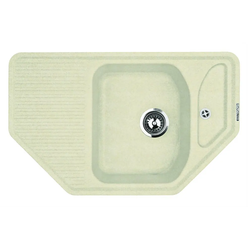 Фото Мойка врезная угловая 50x21x80 см Lava кварц цвет кремовый A.1 CREMA Фото Мойка врезная угловая 50x21x80 см Lava кварц цвет кремовый A.1 CREMA
