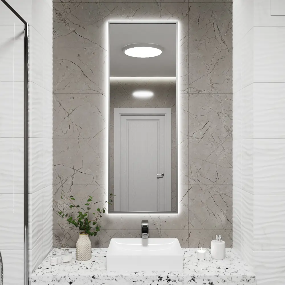 Фото Зеркало со встроенной подсветкой One mirror 12040ссх 40x120 см Фото Зеркало со встроенной подсветкой One mirror 12040ссх 40x120 см