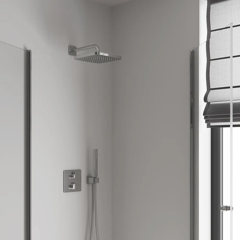 Фото 8 Лейка для верхнего душа Grohe 26687000 квадратный цвет хром Фото 8 Лейка для верхнего душа Grohe 26687000 квадратный цвет хром
