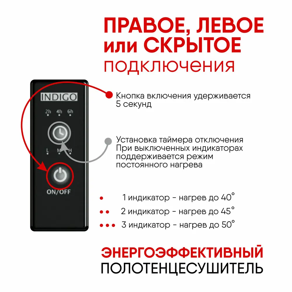 Фото 5 Полотенцесушитель электрический Indigo 500x600 мм 128 Вт с терморегулятором Лесенка цвет оружейная сталь Фото 5 Полотенцесушитель электрический Indigo 500x600 мм 128 Вт с терморегулятором Лесенка цвет оружейная сталь