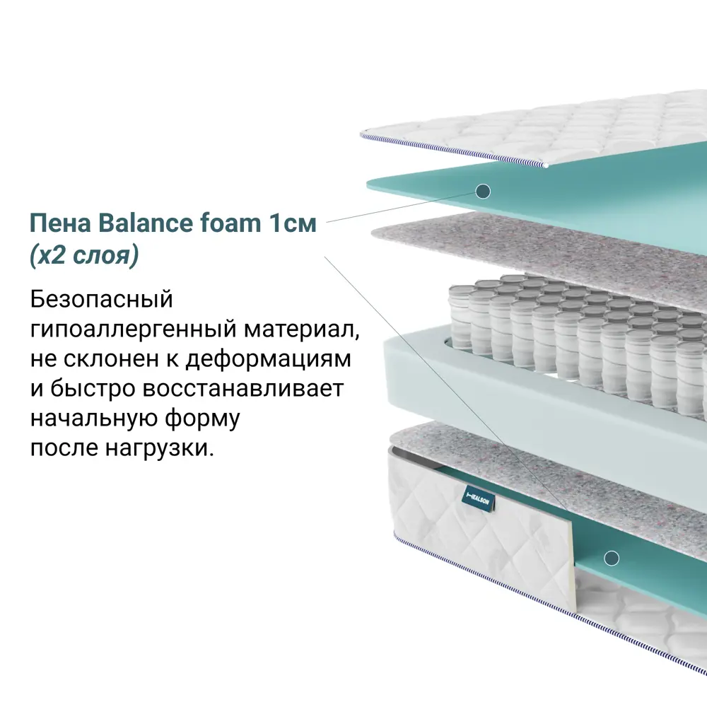 Фото 2 Матрас Healson Firm Easy 10410_140_190 140x190x17 см независимый пружинный блок 1.5-спальный Фото 2 Матрас Healson Firm Easy 10410_140_190 140x190x17 см независимый пружинный блок 1.5-спальный