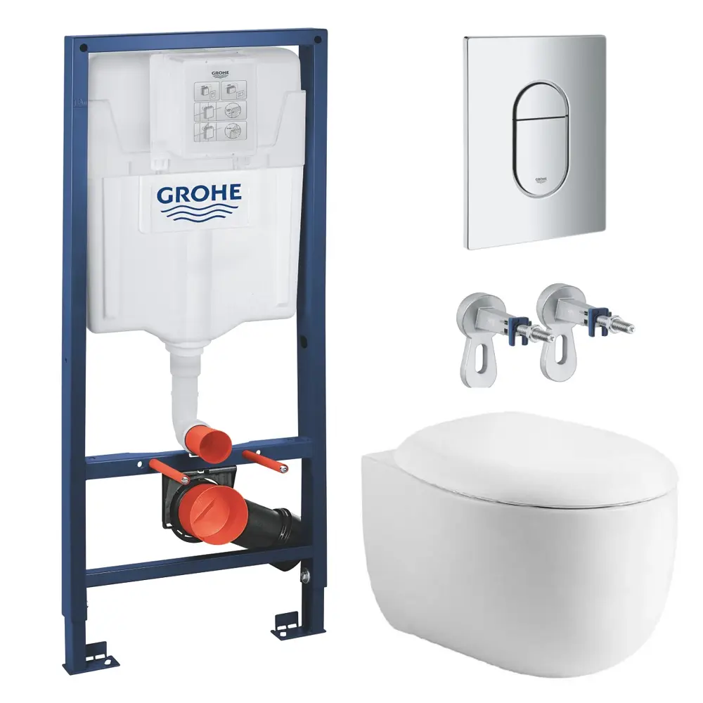 Фото Комплект инсталляция с унитазом Grohe NW0164/S цвет белый Фото Комплект инсталляция с унитазом Grohe NW0164/S цвет белый