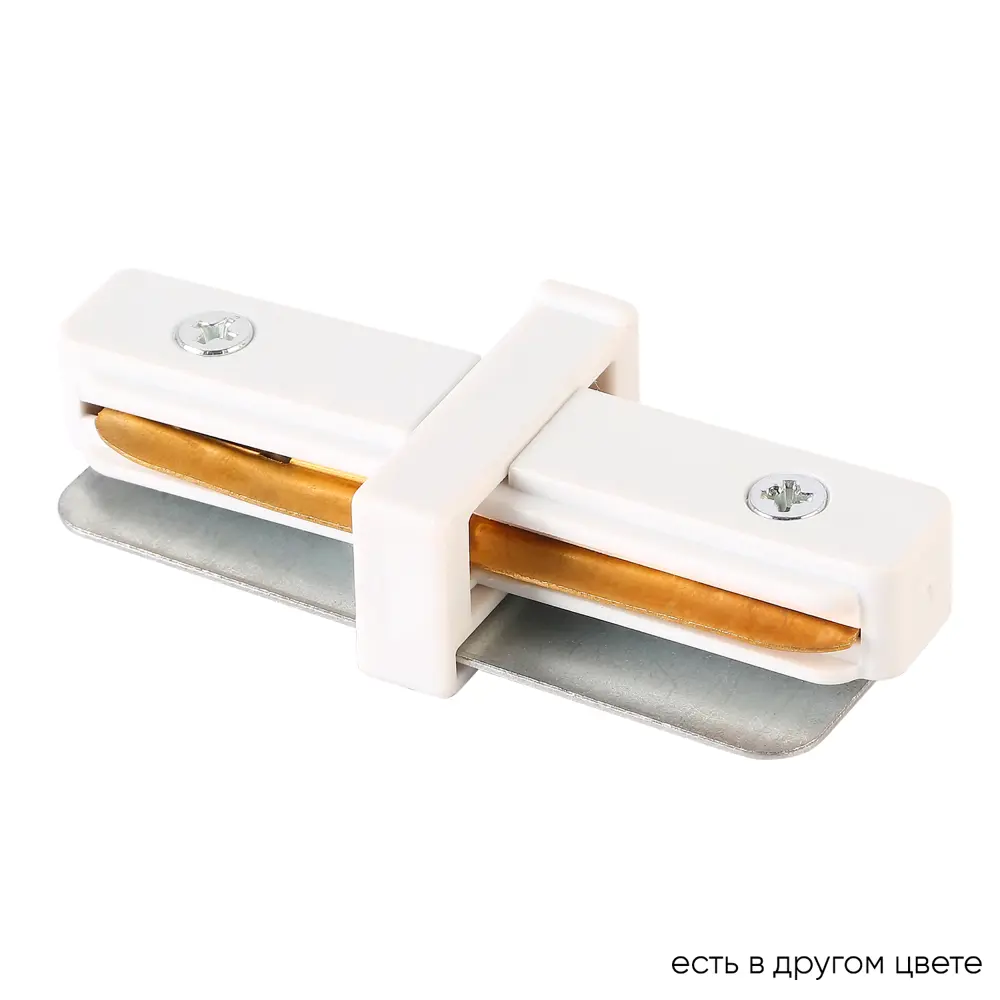 Фото Коннектор Crystal Lux 1408_033 прямой жесткий для соединения трековых шинопроводов однофазных цвет белый